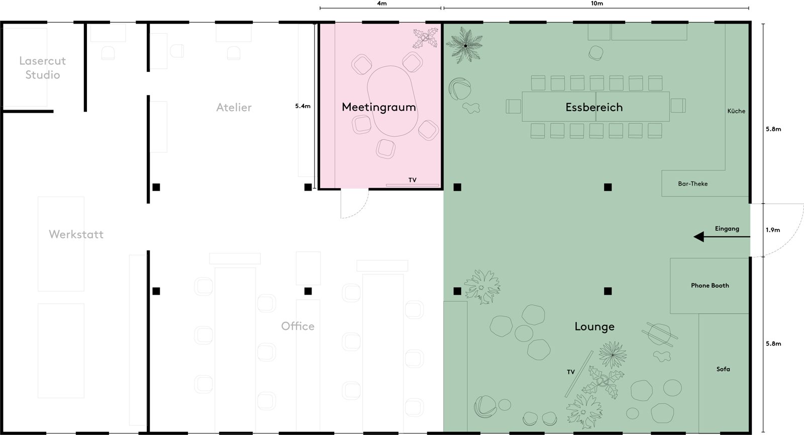 Workshop Location und Meetingraum in Zürcher Designagentur, weiteres Bild